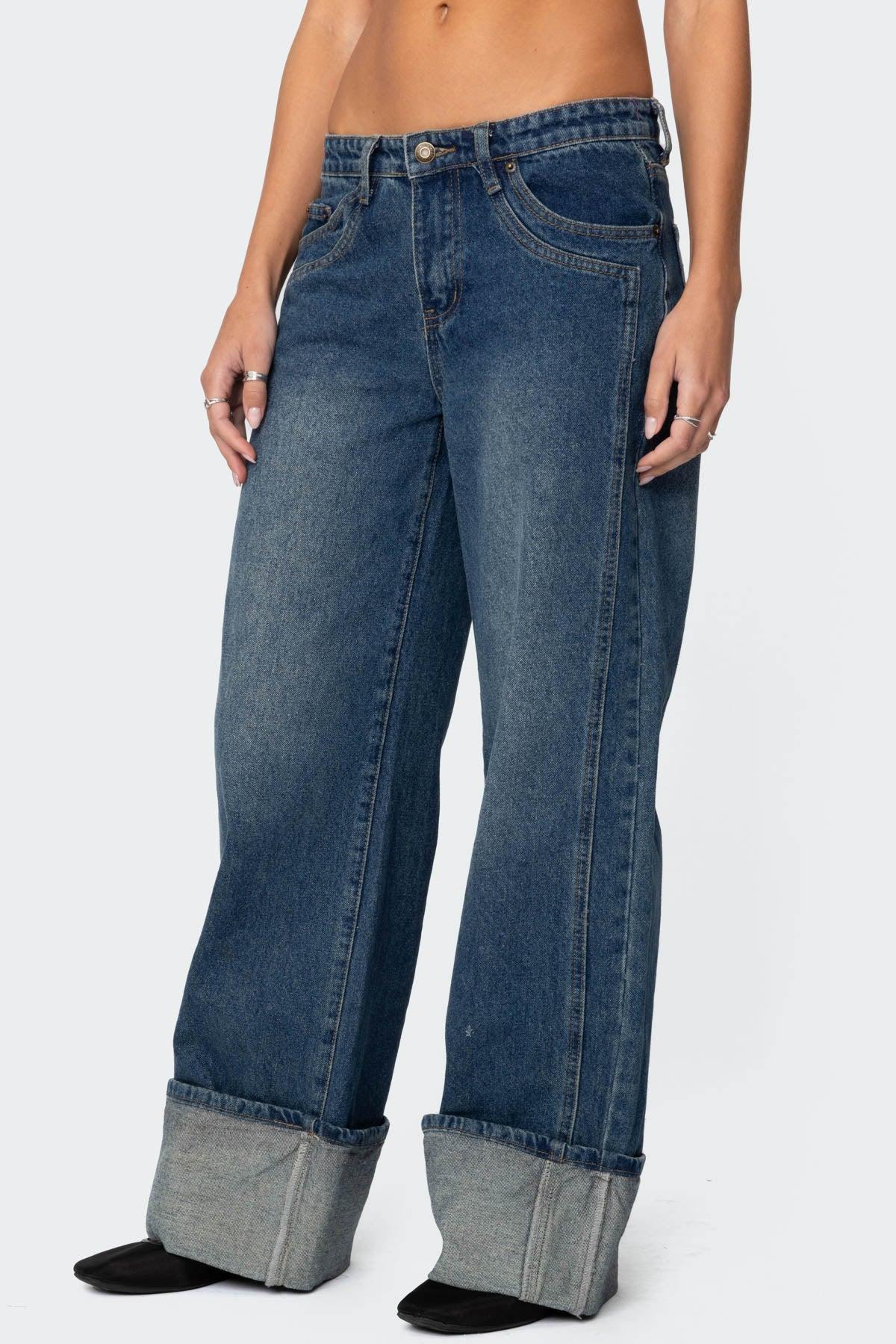 Vesper Cuffed Low Rise Baggy Jeans Product Image