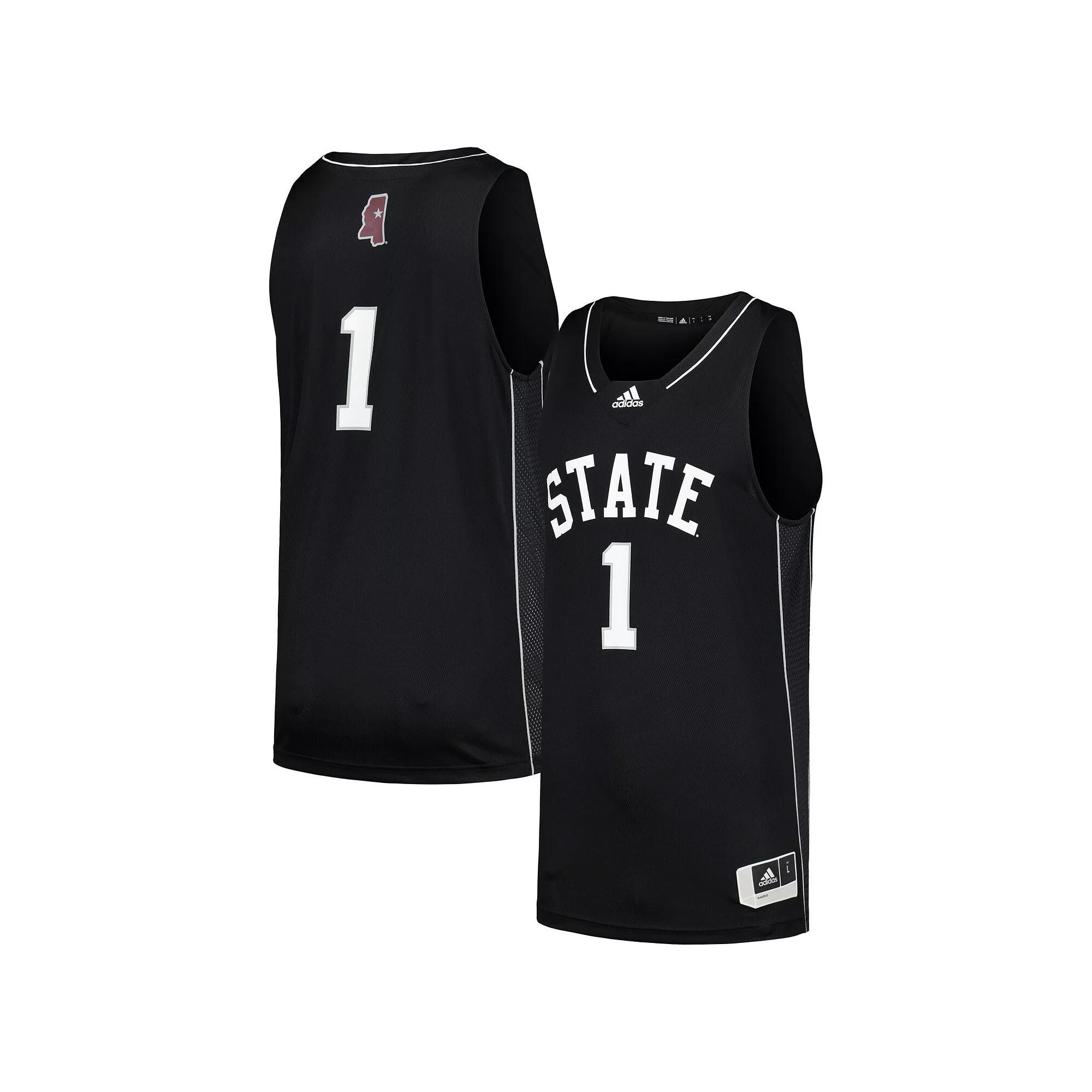 Men's adidas #1 Black Mississippi State Bulldogs Swingman Basketball Jersey,  Product Image
