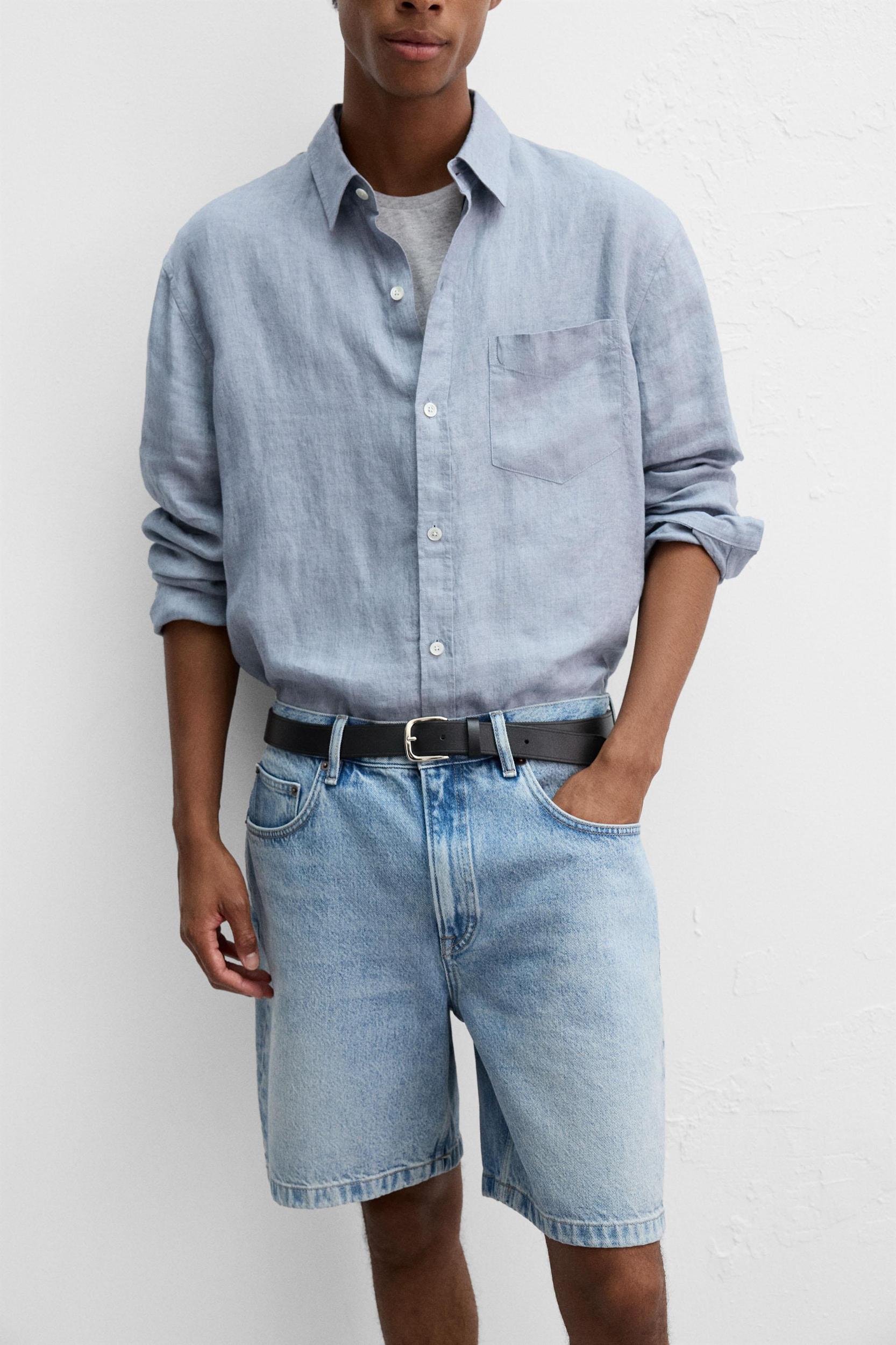 REGULAR FIT DENIM SHORTS Product Image