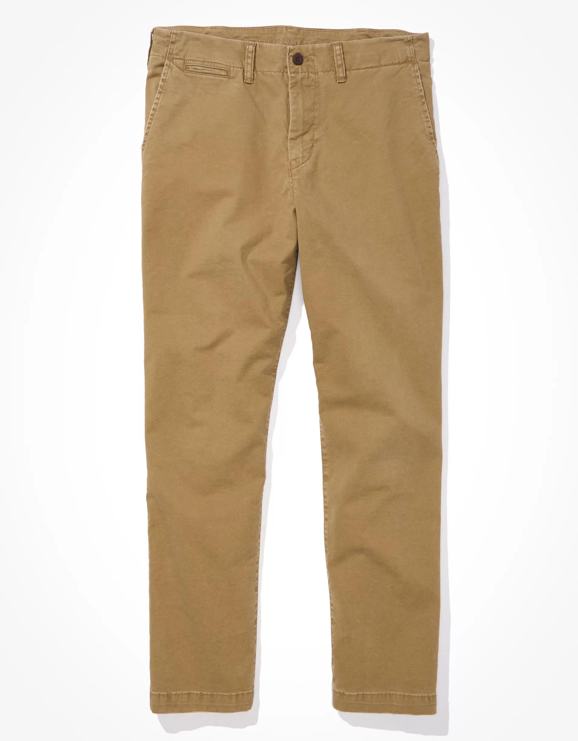 AE Flex Relaxed Straight Lived-In Khaki Pant Product Image