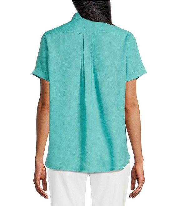 Tommy Bahama Point Collar Short Sleeve Button Front Top Product Image