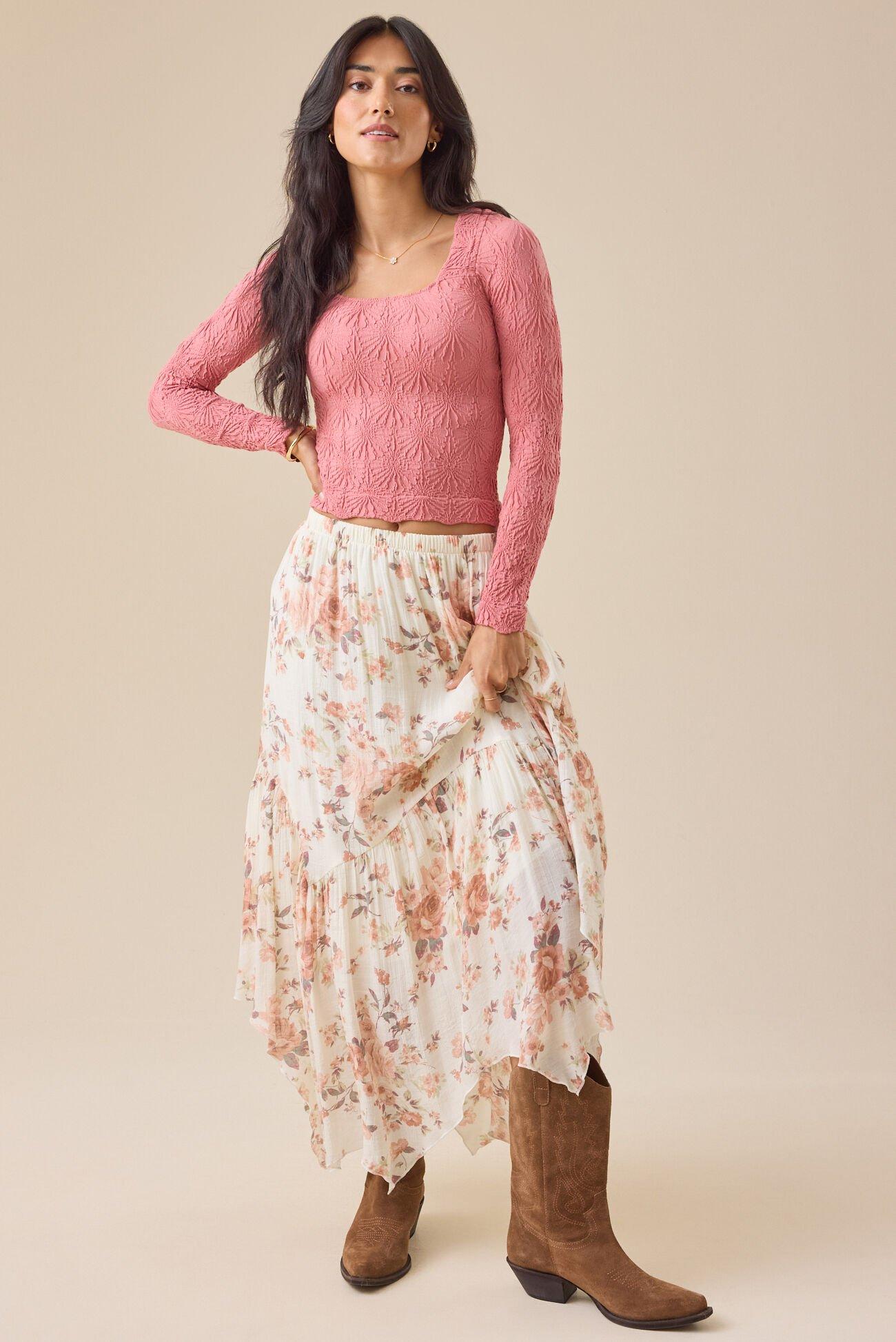 Blaire Seamless Floral Long Sleeve Cami Product Image