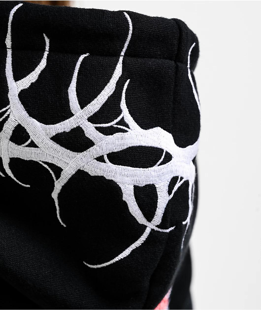 Lurking Class by Sketchy Tank x Kyle Grand Sin Black Crop Zip Hoodie Product Image