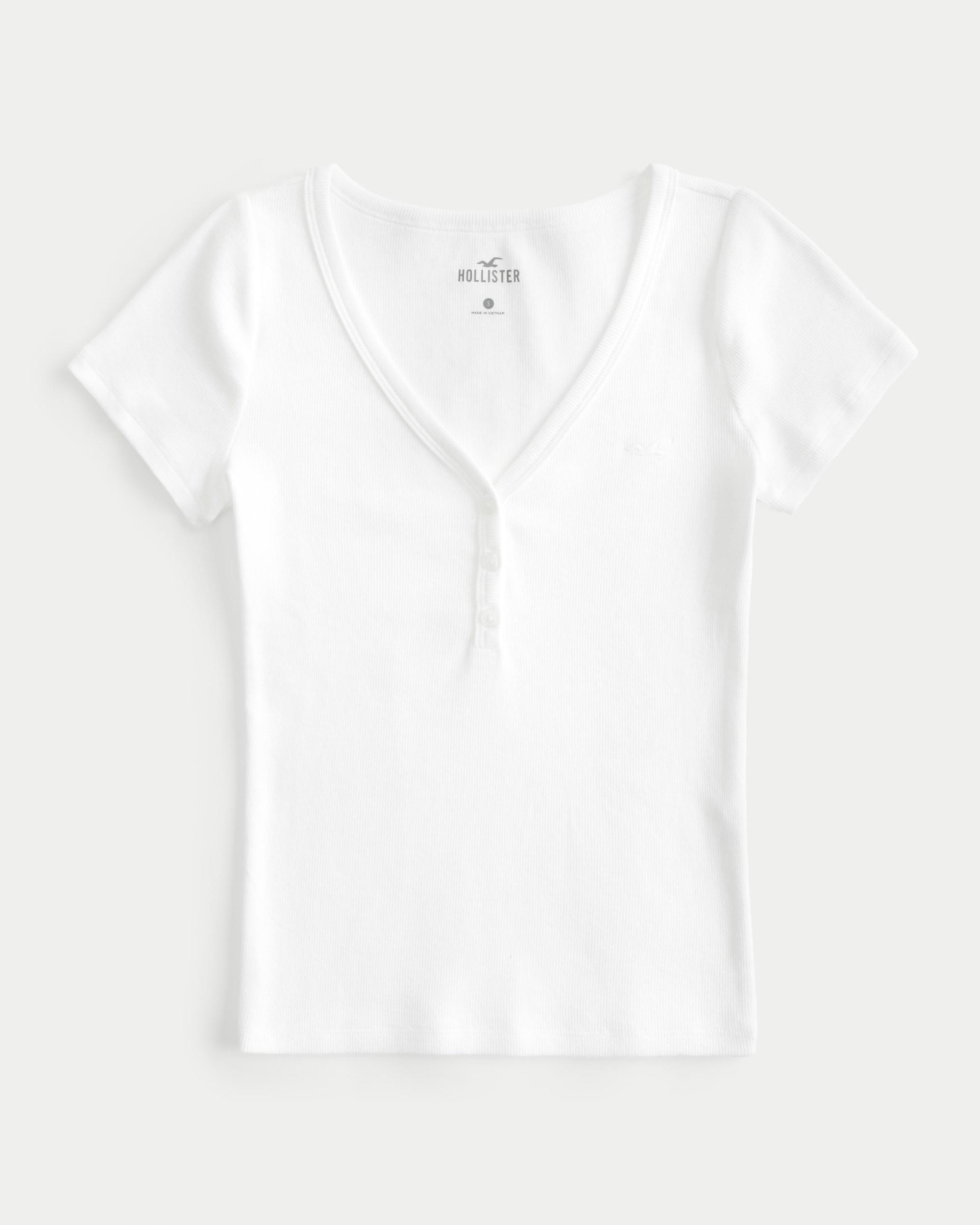Ribbed Short-Sleeve Icon Henley Product Image