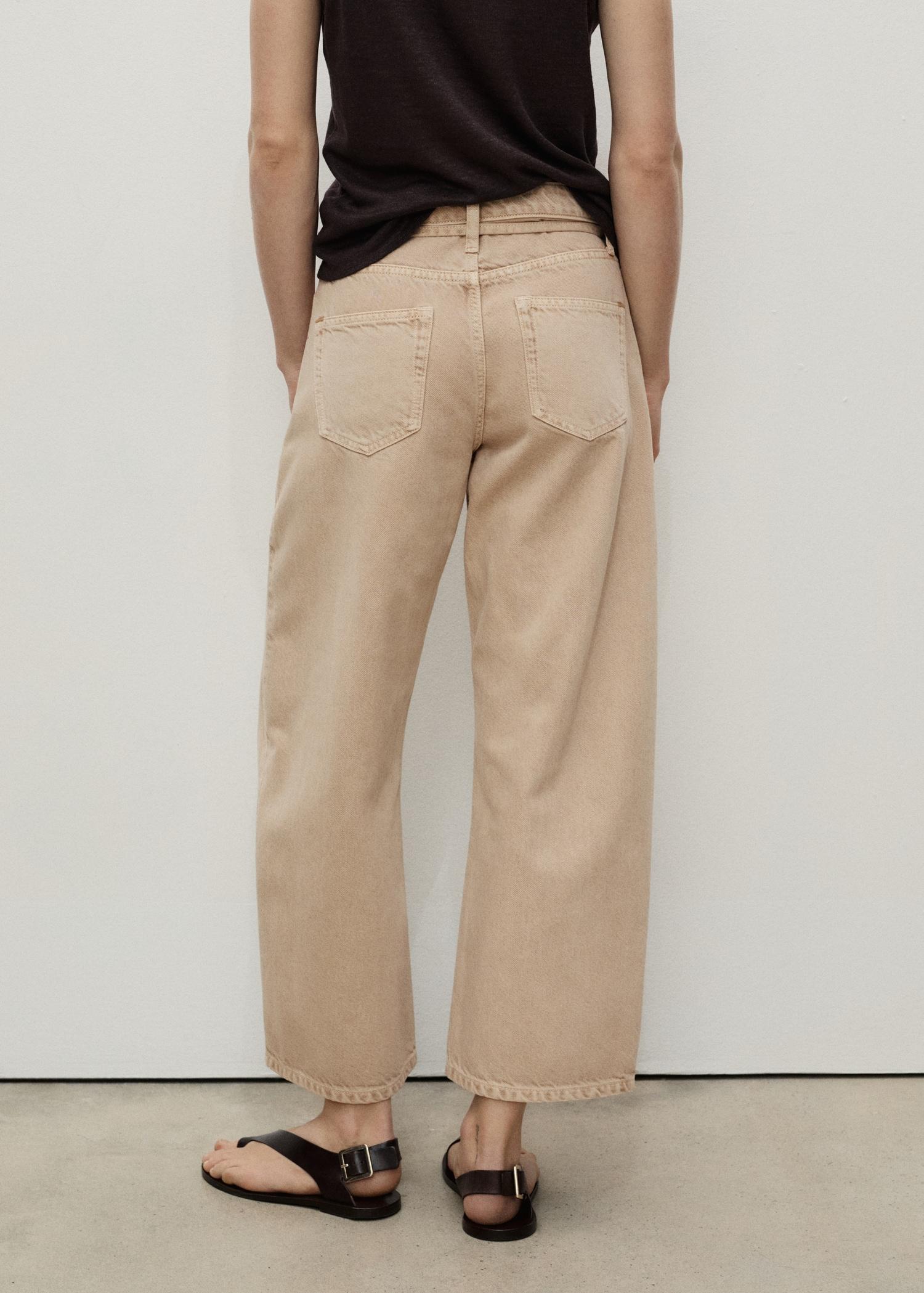 Balloon jeans with belt - Women | MANGO USA Product Image