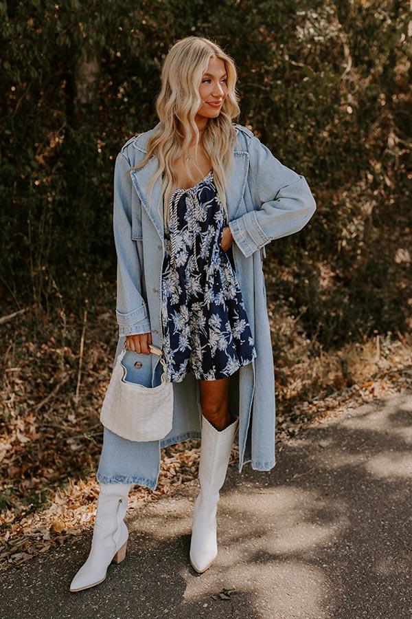 Vino On The Veranda Floral Romper in Navy Product Image