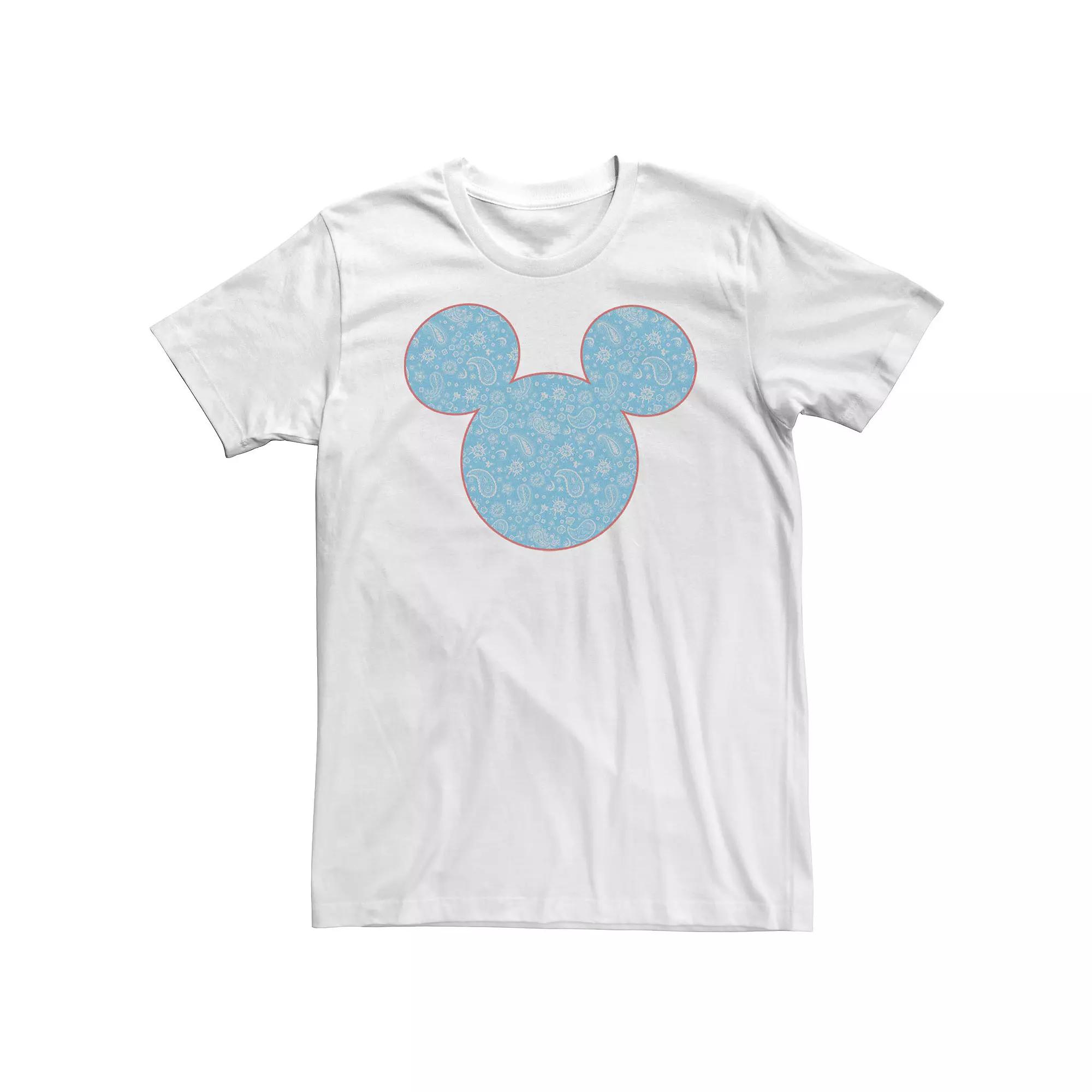 Big & Tall Disney Mickey & Friends Mickey Mouse Blue Paisley Fill Tee, Mens Product Image