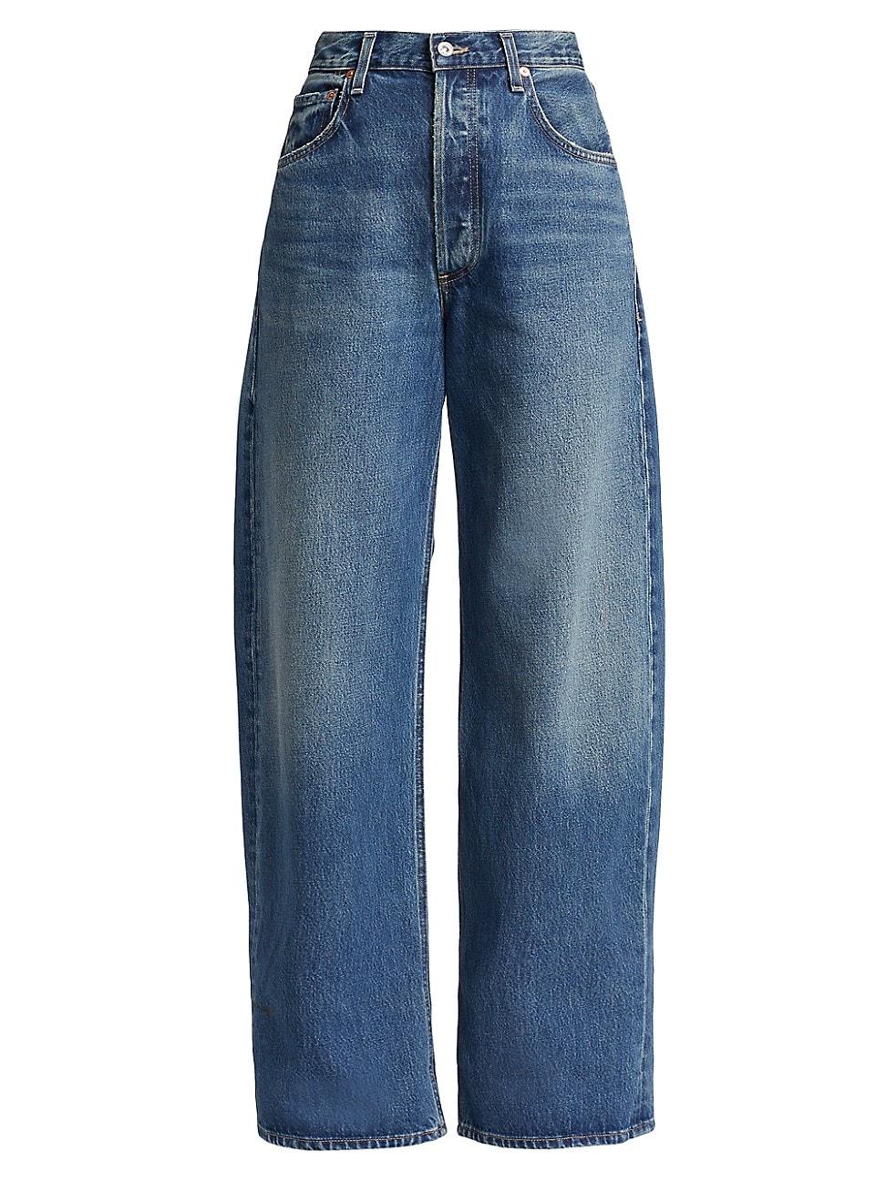Womens Ayla Denim Baggy Mid-Rise Jeans Product Image
