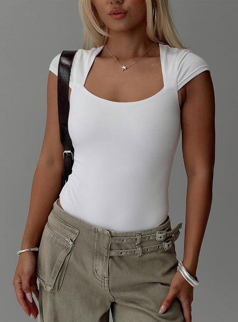 Want You Forever Bodysuit White Product Image