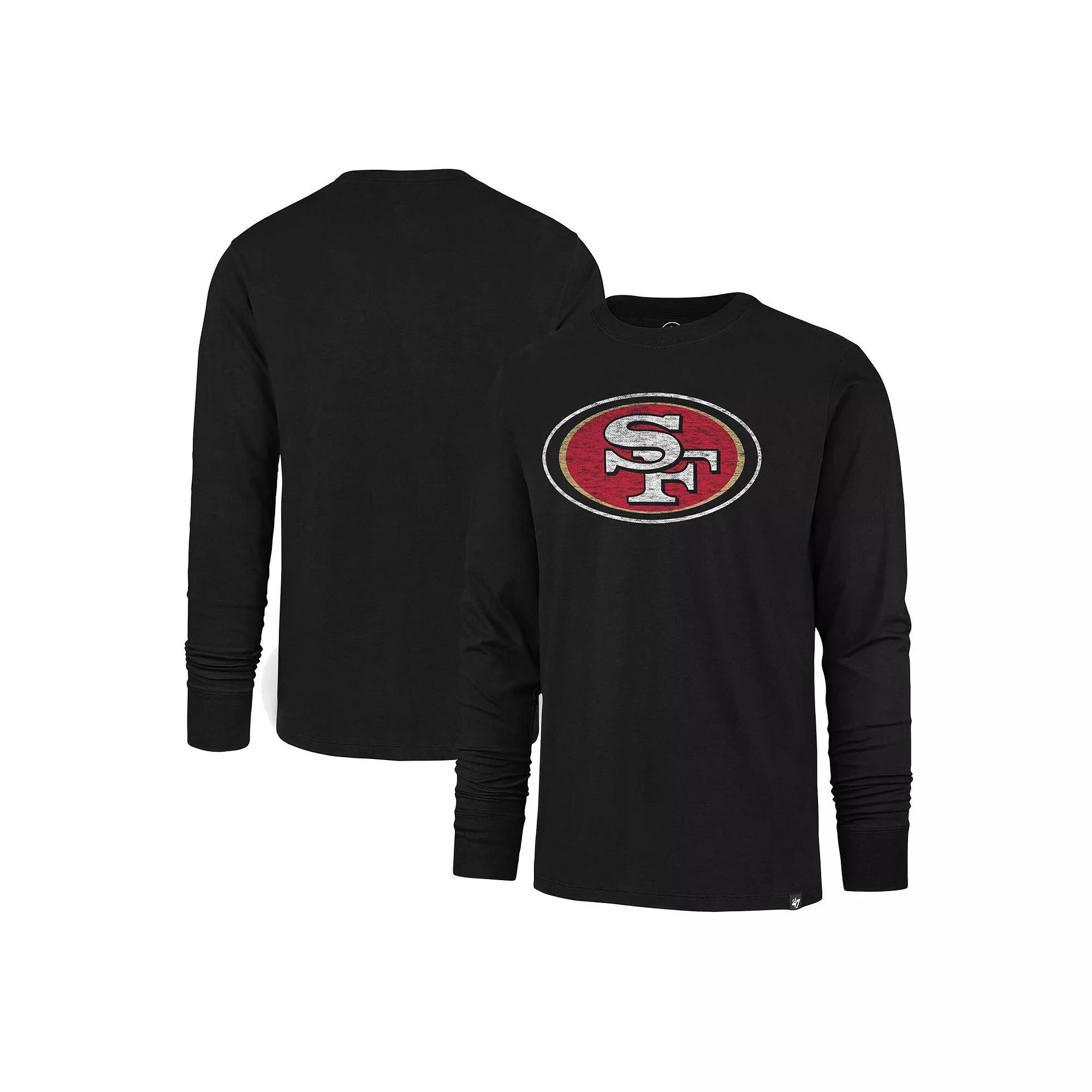 Men's '47 Black San Francisco 49ers Premier Franklin Long Sleeve T-Shirt, Size: 2XL Product Image