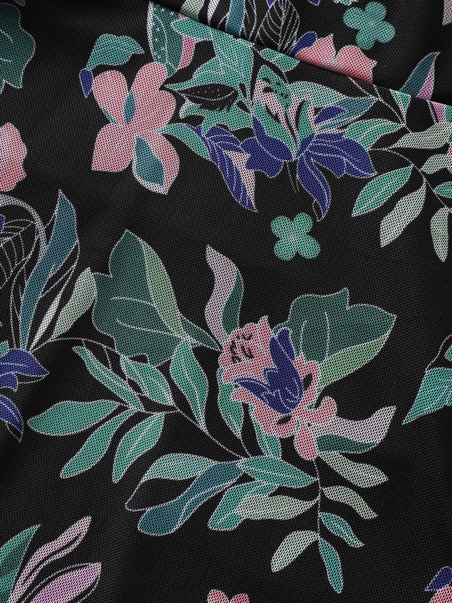 U Neck Tropical Print See Through Swim Dress Female Product Image