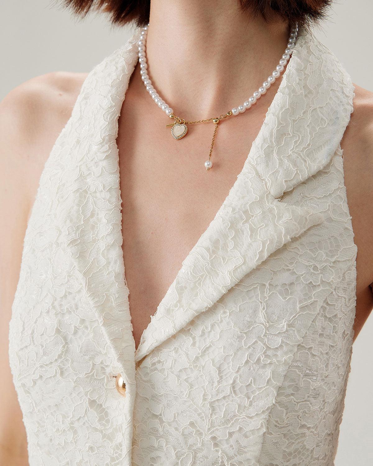 White Lace Collared Sleeveless Mini Dress Product Image