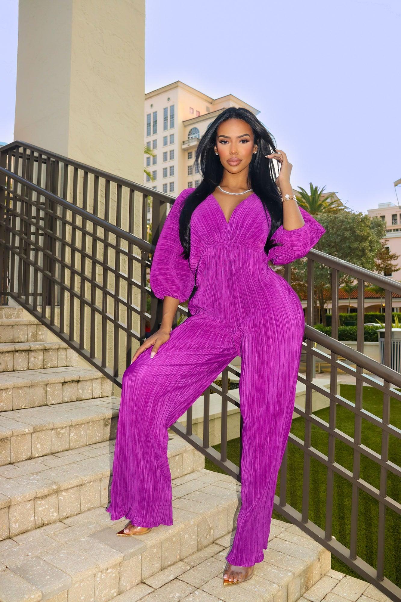 After Hours Jumpsuit - Purple Product Image