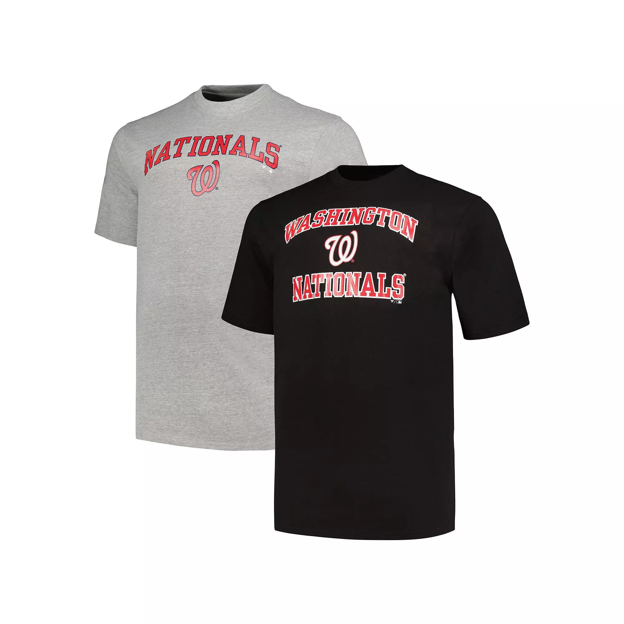 Men's Profile Black/Heather Gray Washington Nationals Big & Tall T-Shirt Combo Pack,  Product Image