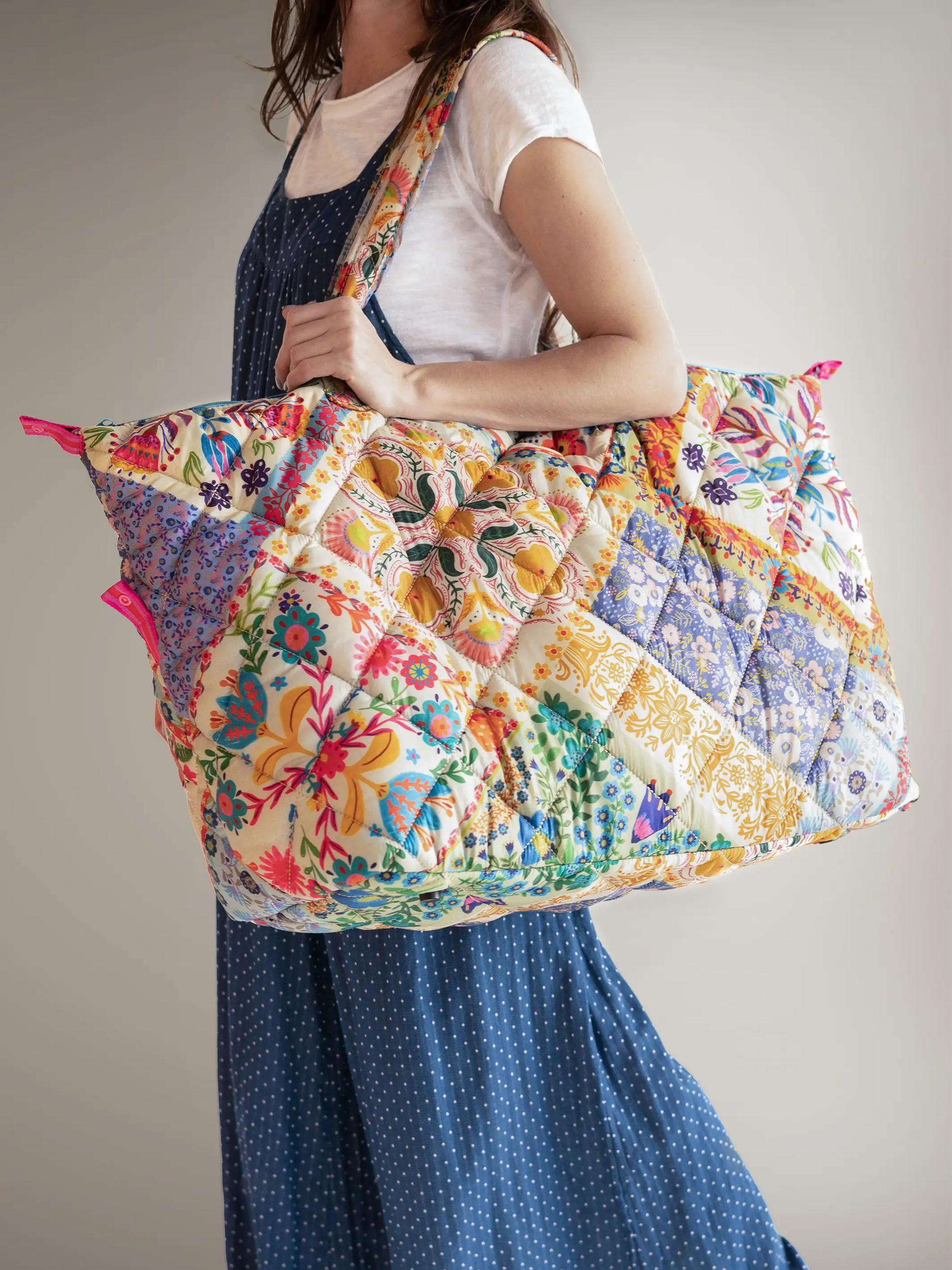 Puffy Weekender Bag - Mandala Folk Patchwork Product Image