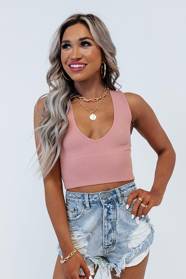 Made In The Shade Ribbed Tank In Rose Quartz Product Image