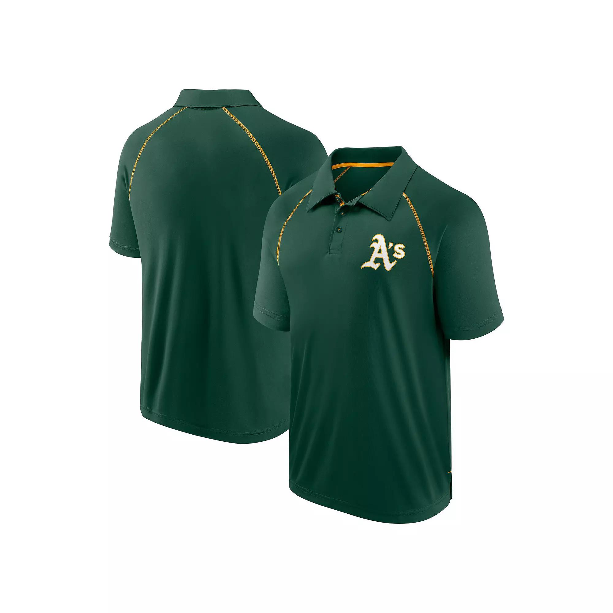 Men's Fanatics Green Oakland Athletics Strong Alone Raglan Polo,  Product Image