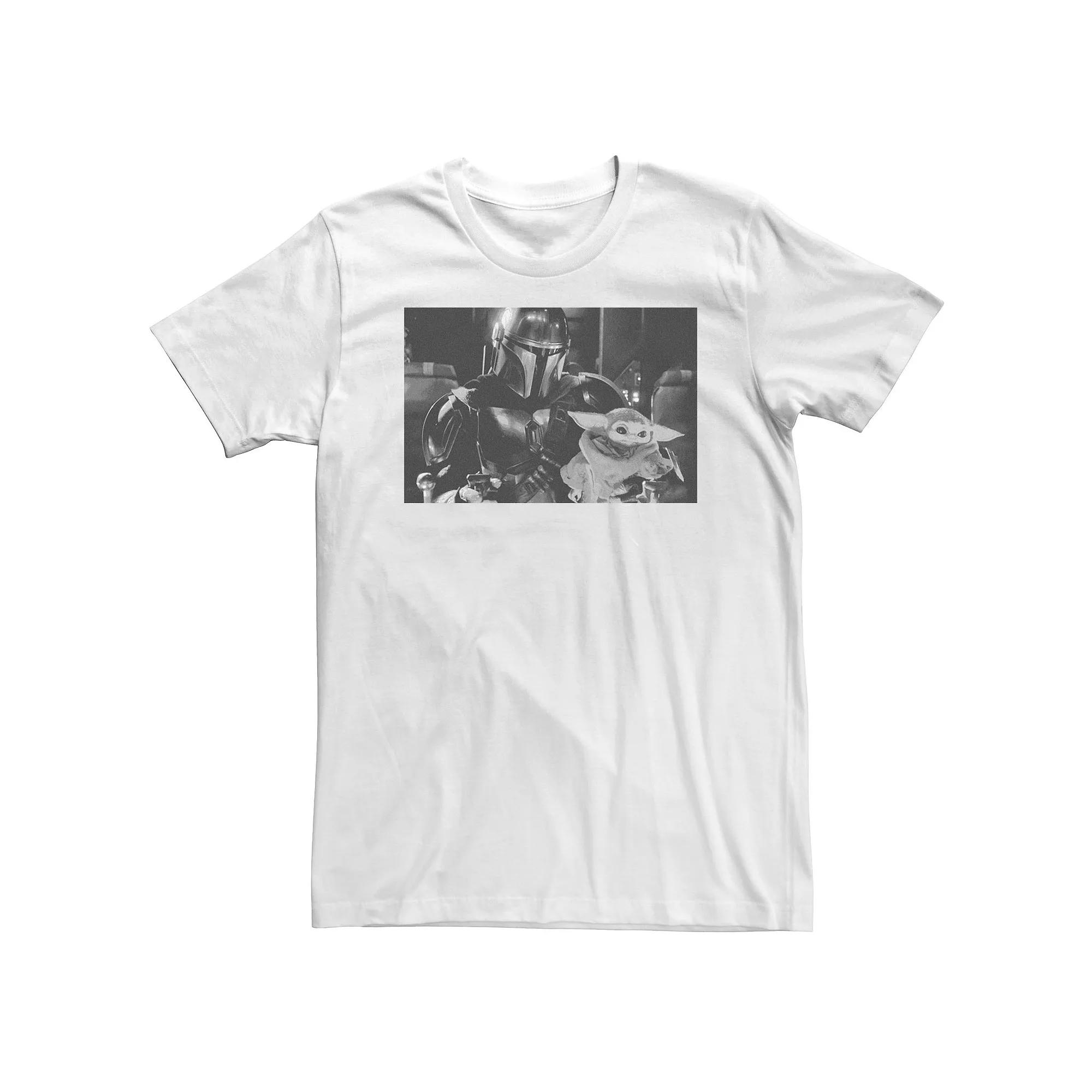 Big & Tall Star Wars The Mandalorian And The Child Black & White Portrait Tee, Men's,  Product Image