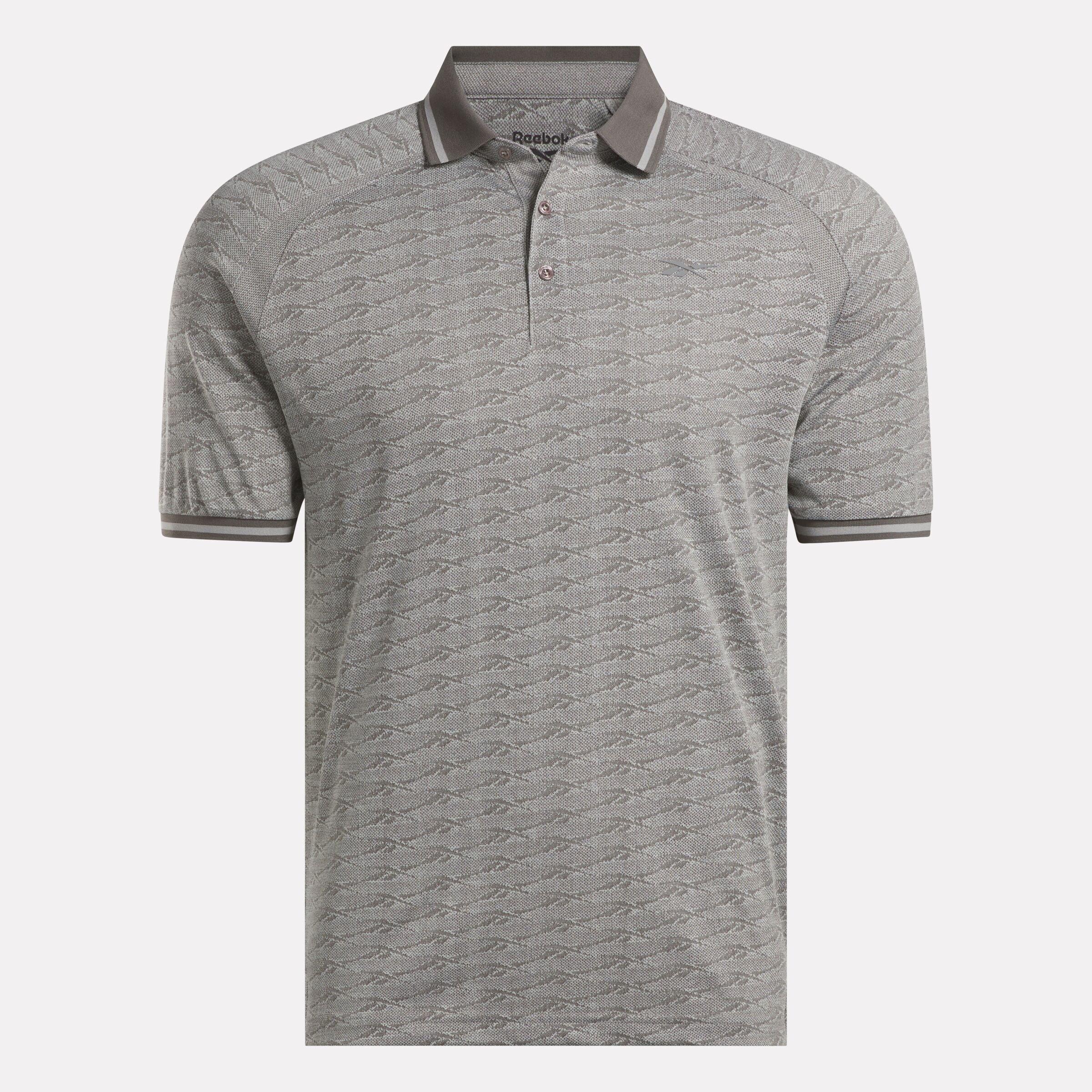 Men's Short Sleeve Tonal Vector Jacquard Polo Shirt with Tipped Rib Trim Male Product Image