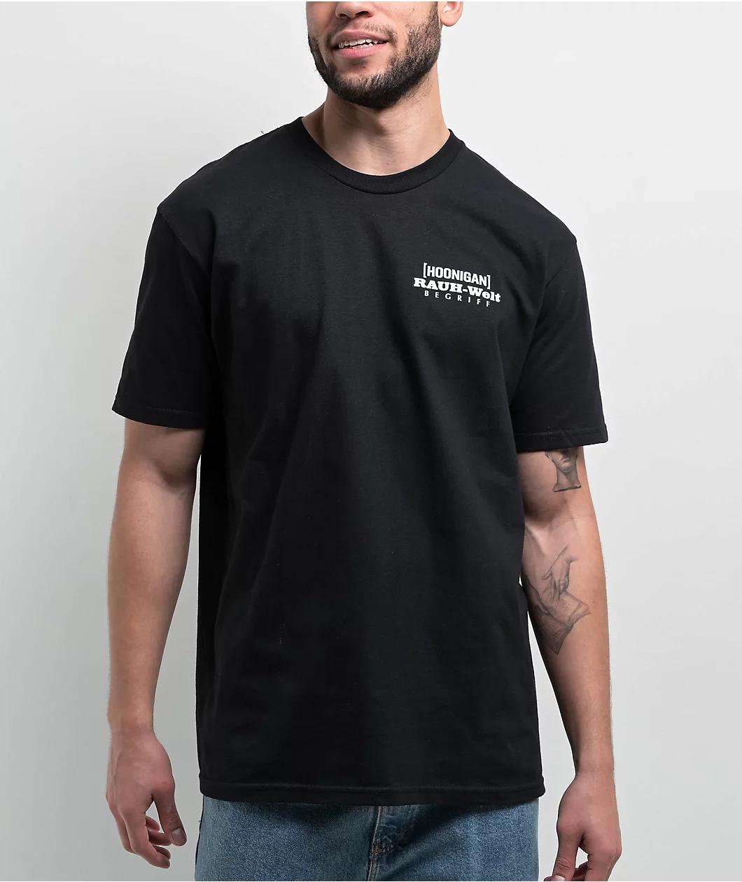 Rough World x Hoonigan Track Hero Black T-Shirt Product Image