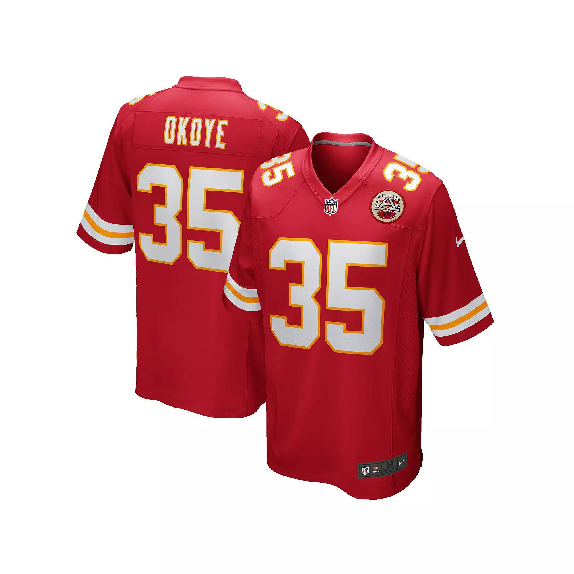 Men's Nike Christian Okoye Red Kansas City Chiefs Game Retired Player Jersey,  Product Image