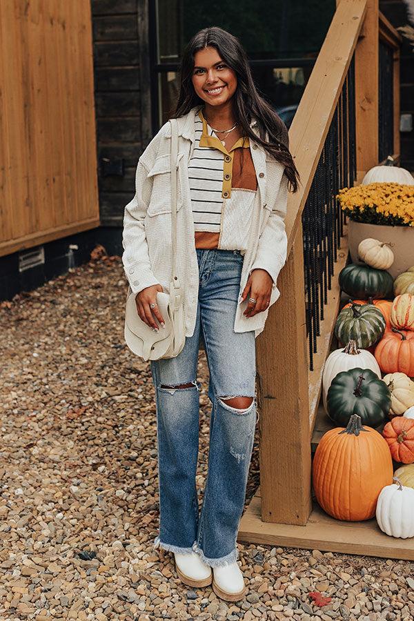 Pumpkin Spice Feels Colorblock Top Product Image