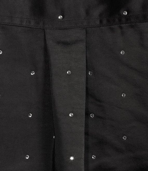 Good American Crystal Satin Collar Neckline Long Sleeve Blouse Product Image