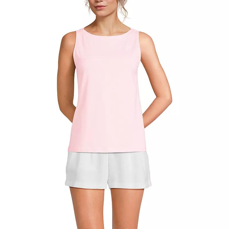 Women's Lands' End Supima Boatneck Cotton Tank Top,  Product Image