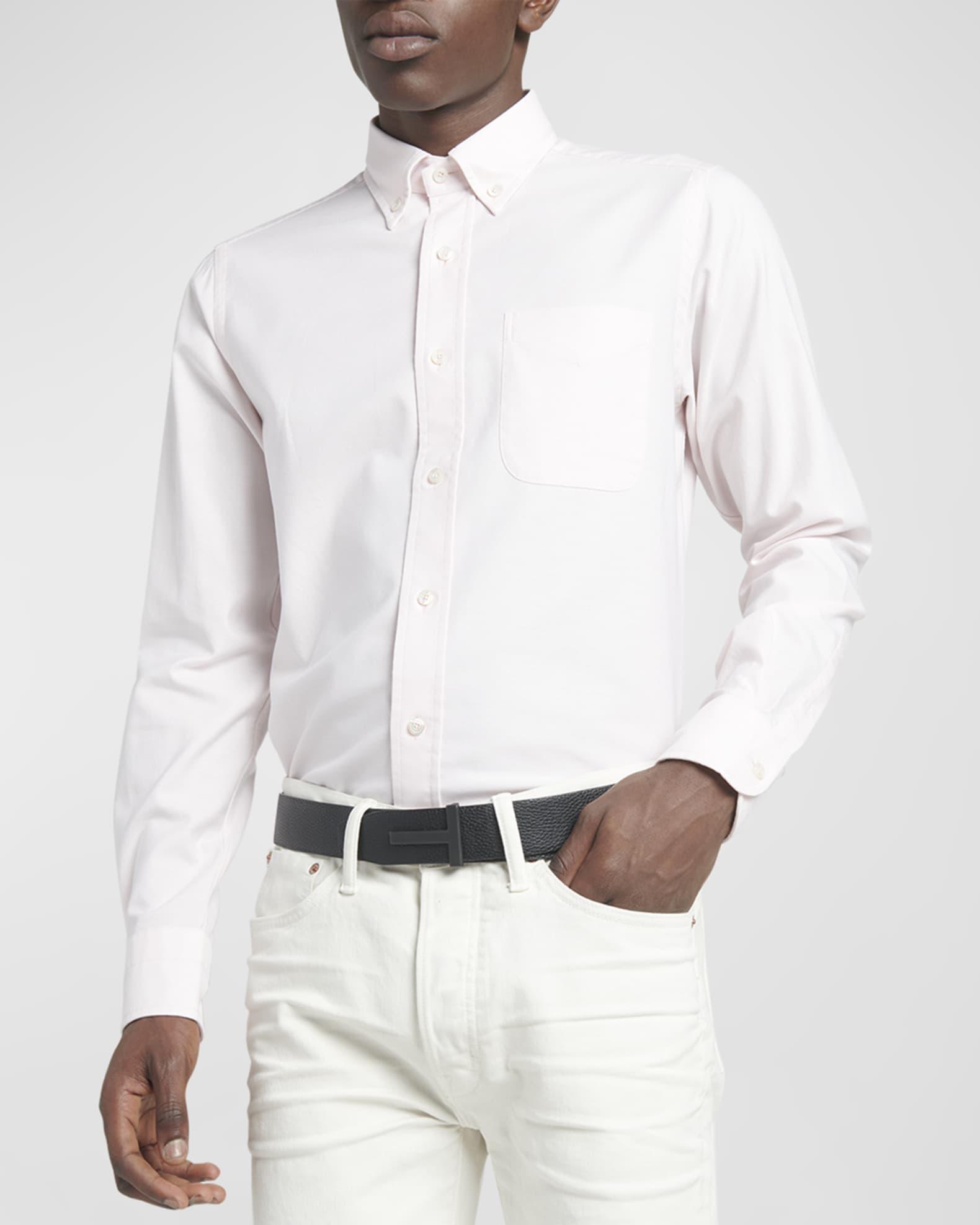 Men's Slim Fit Cotton Oxford Sport Shirt Product Image