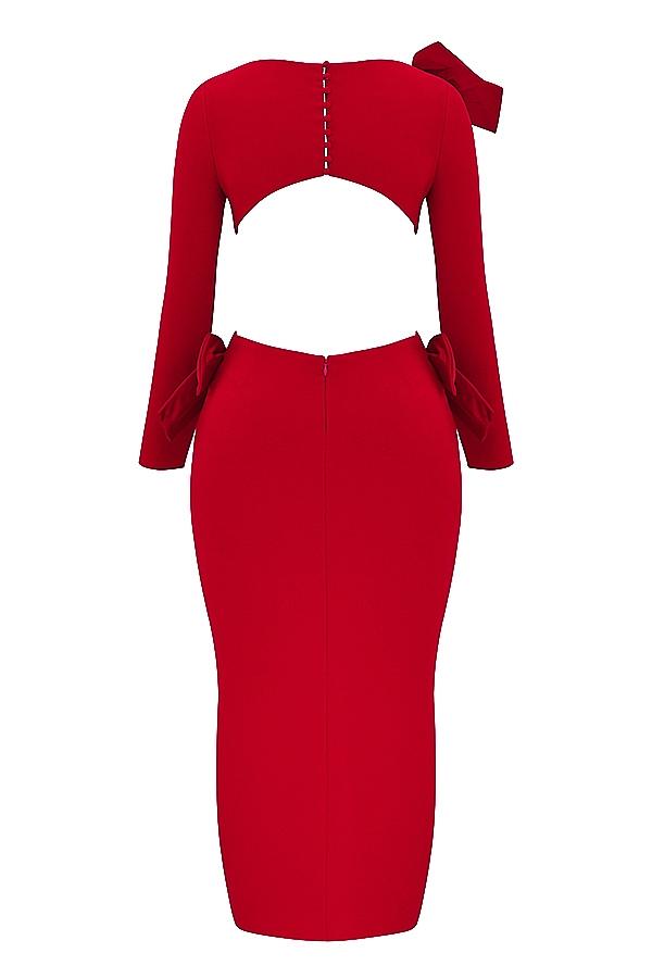 Lavele  red bow maxi dress Product Image