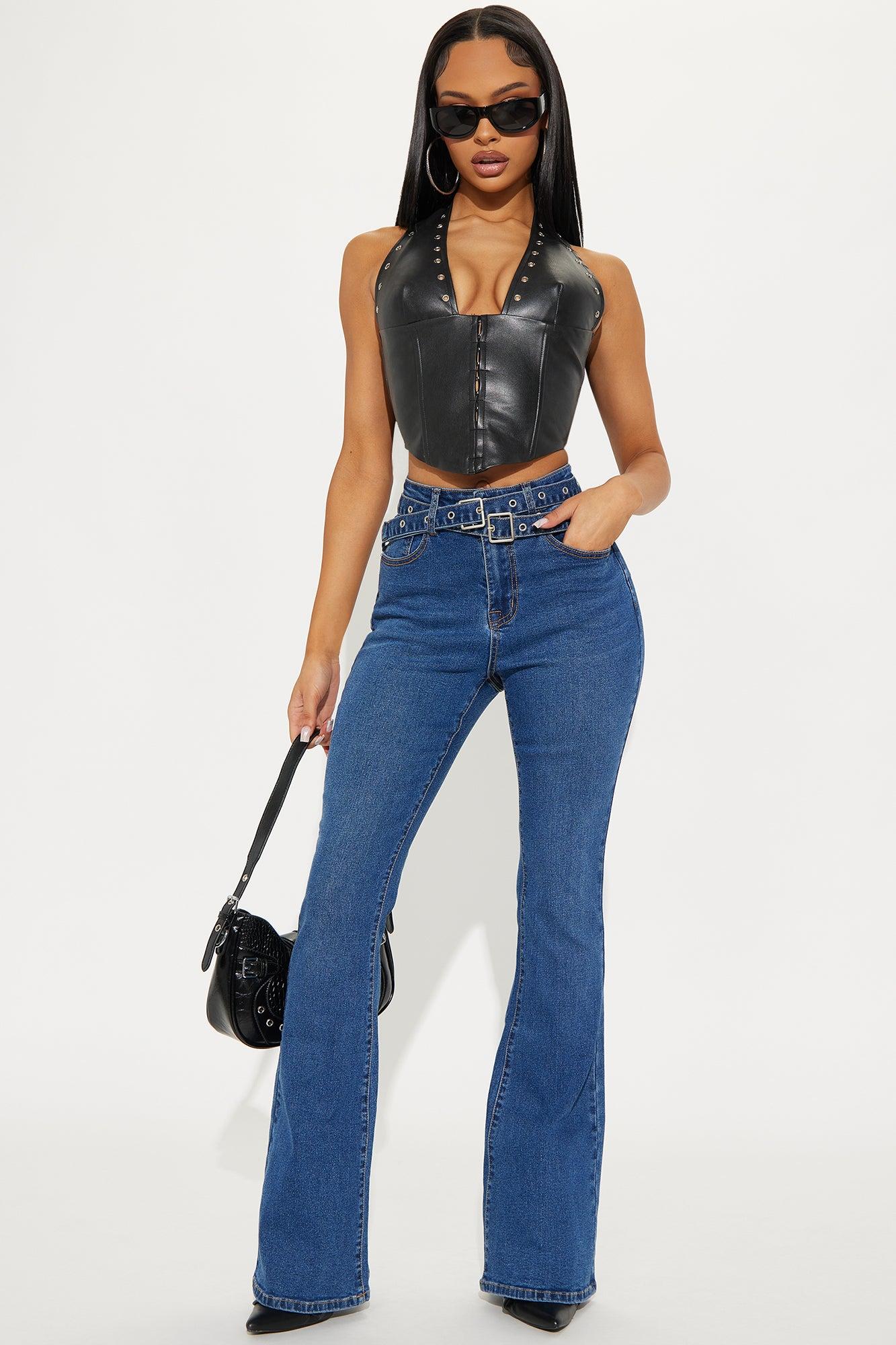 Born To Ride High Rise Flare Jeans - Dark Wash Female Product Image