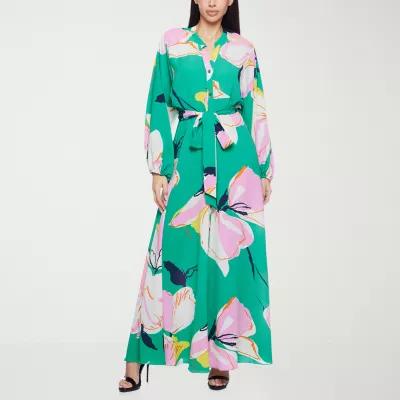 Premier Amour Womens Long Sleeve Floral Maxi Dress Product Image