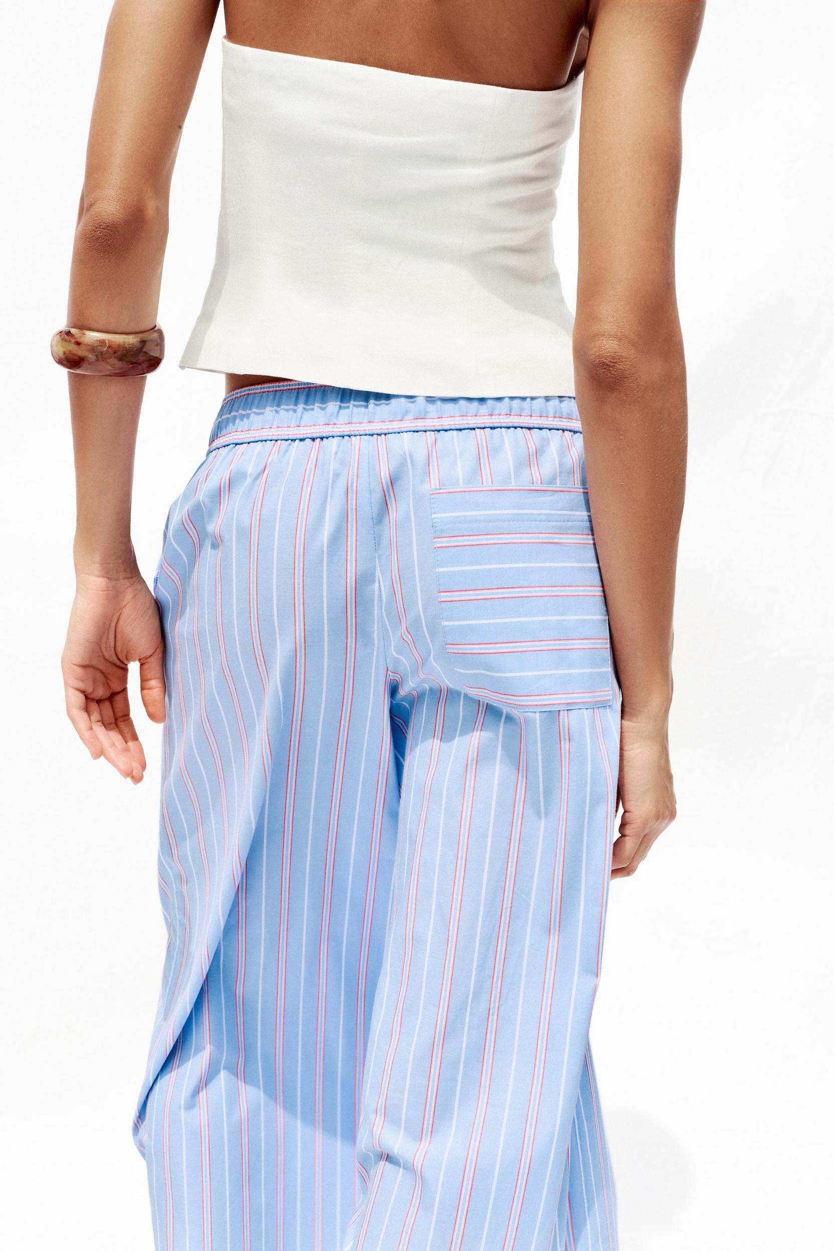 STRIPED POPLIN PANTS Product Image