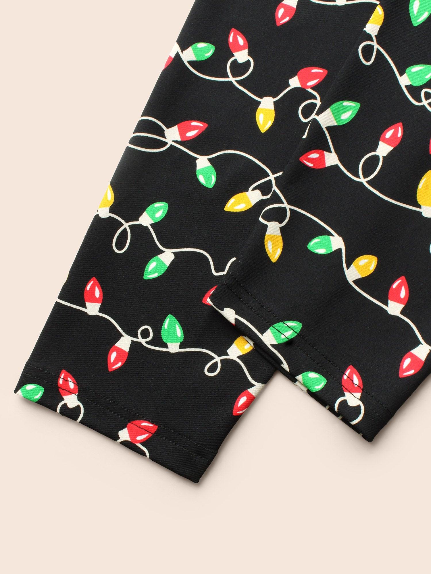 Colorful Bulb Print Festive Leggings Female Product Image