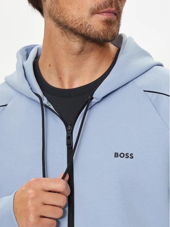 Boss Stretch cotton hoodie with Embossed Artwork Product Image