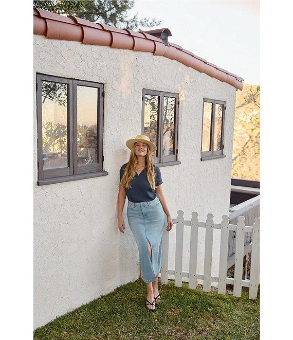 NYDJ High Rise A-Line Long Slit Skirt Product Image