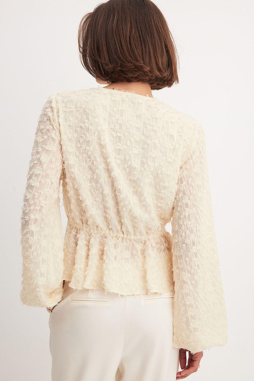 Textured Chiffon Marked Waist Blouse Product Image