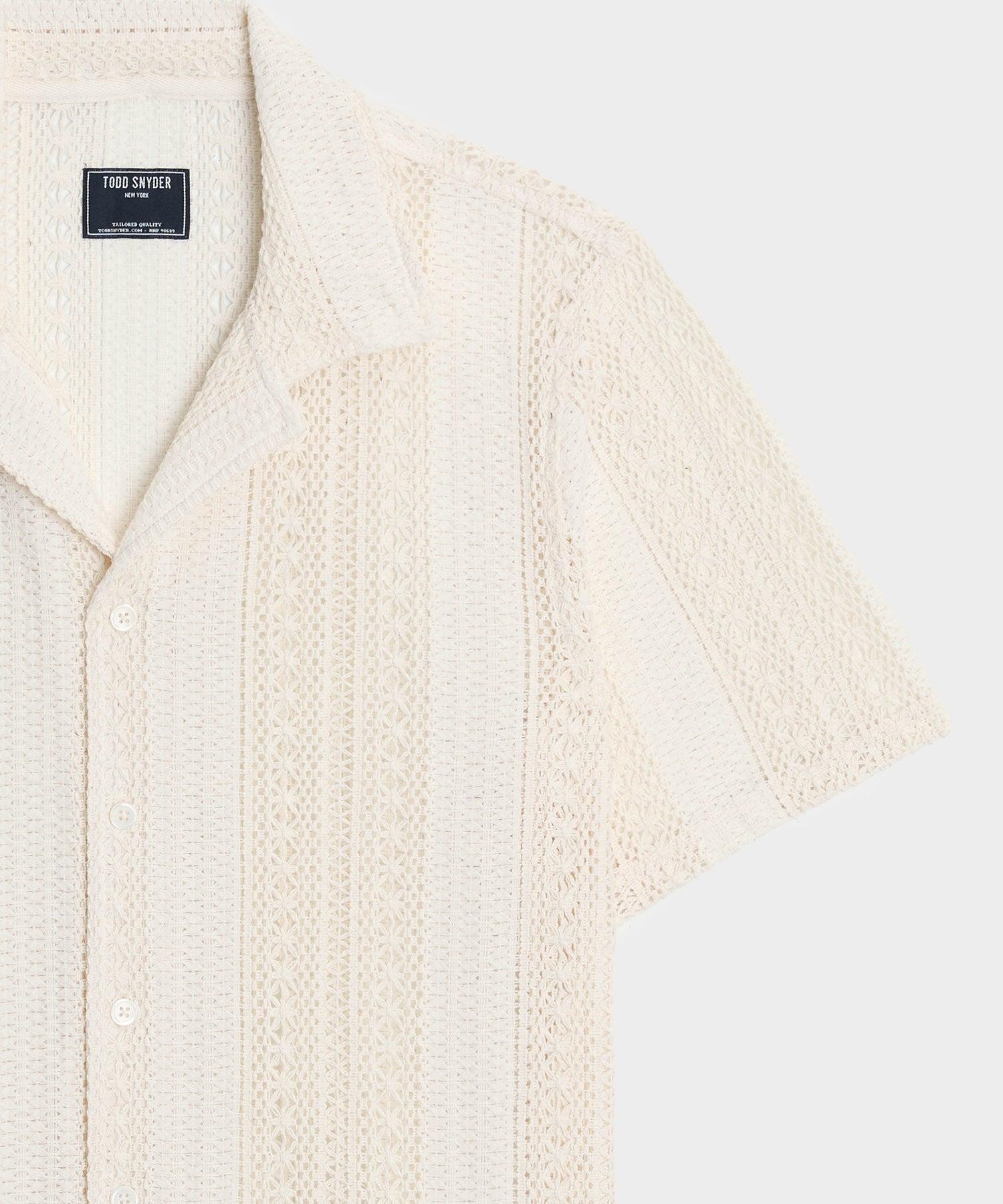 Relaxed Open-Knit Embroidered Cabana Polo Product Image