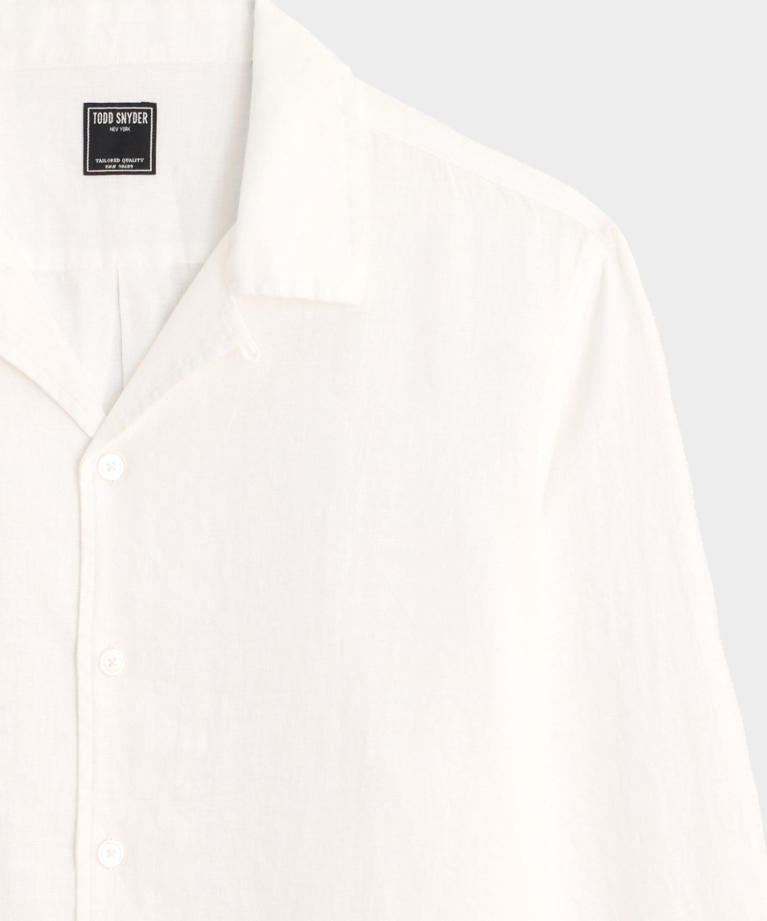 Cropped Sea Soft Irish Linen Camp Collar Shirt Product Image