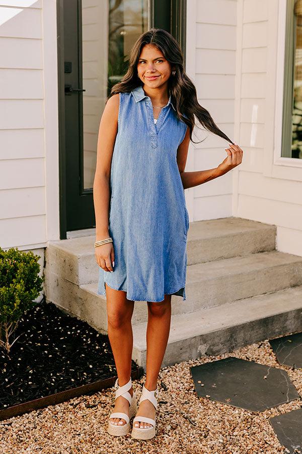 Cutie On The Coast Chambray Dress Product Image
