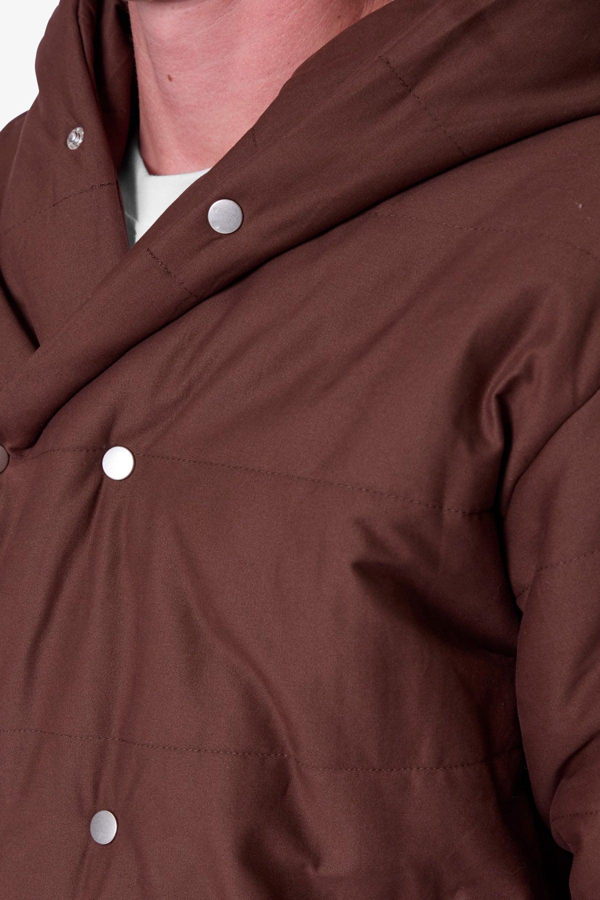 Crossed Trench Puffer Jacket - Brown Product Image