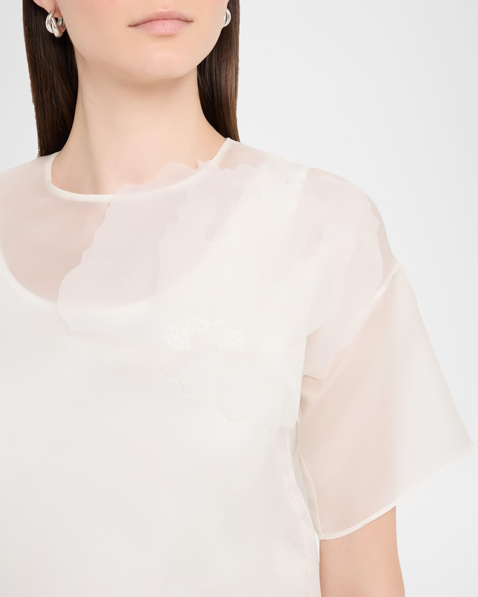 3D Anemone Silk Organza Blouse Product Image