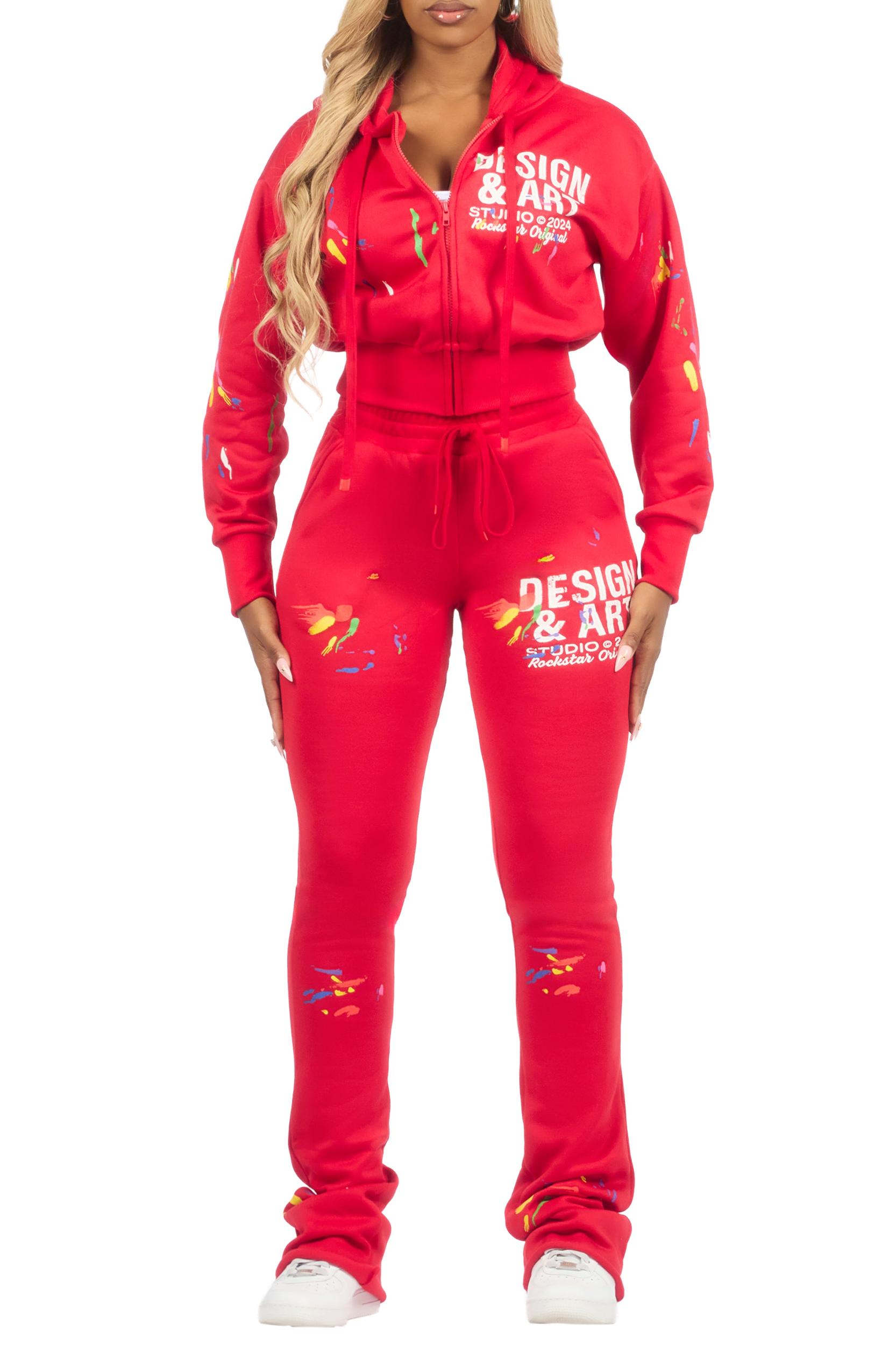 Kristiane Red Crop Super Stacked Trackset Female Product Image