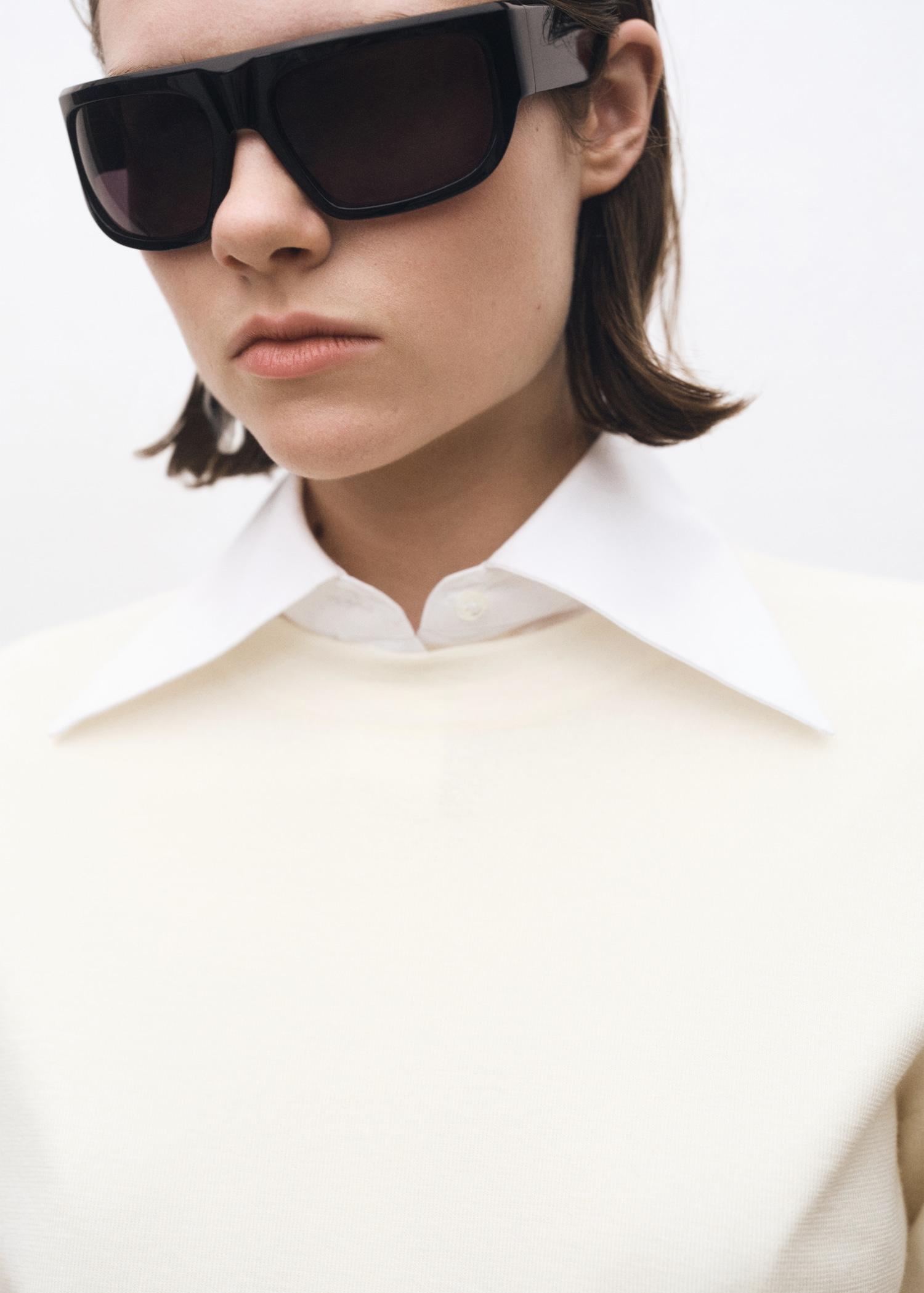 Short-sleeved wool-blend sweater - Women | MANGO USA Product Image