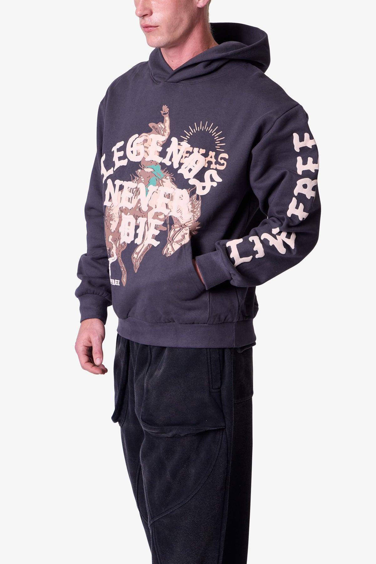 Legends Never Die Hoodie - Washed Black Product Image