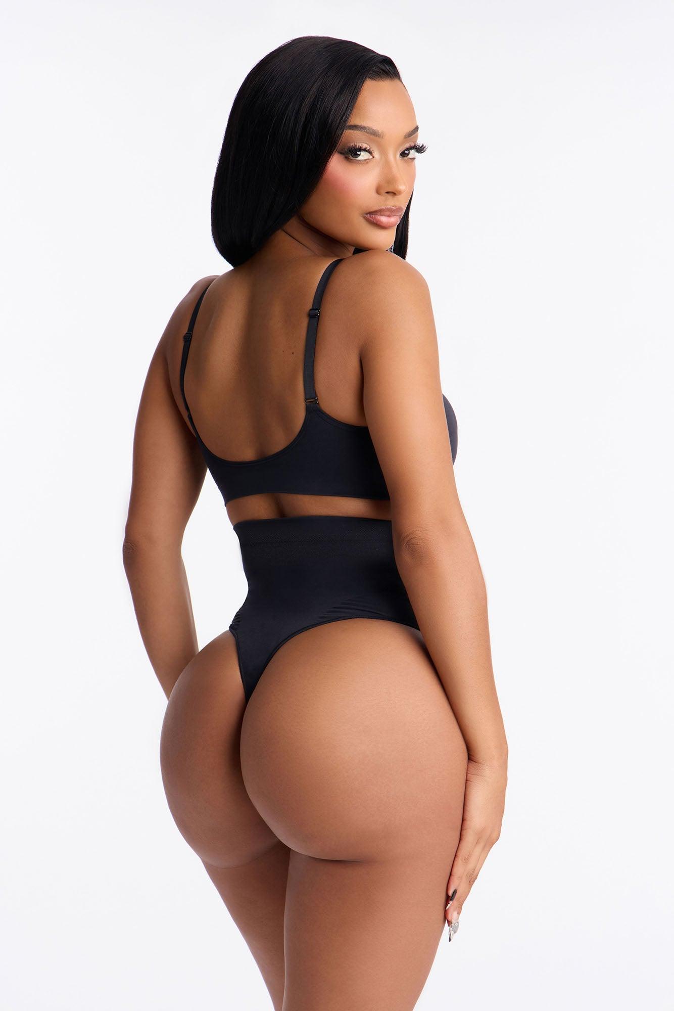 Nova Seamless Sculpt Strong Compression High Waisted Thong - Black Female Product Image