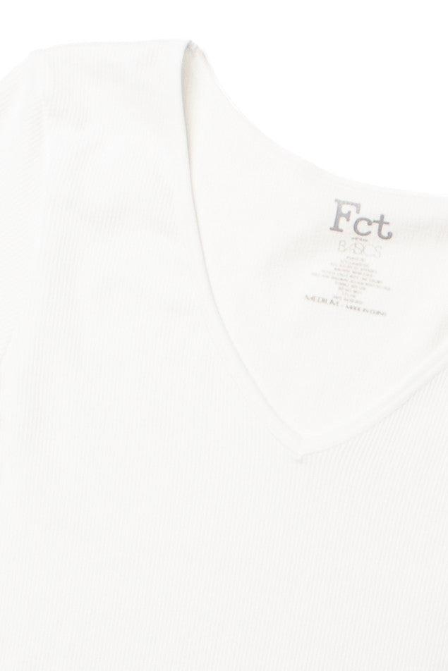 White Seamless V Neck Tee Product Image