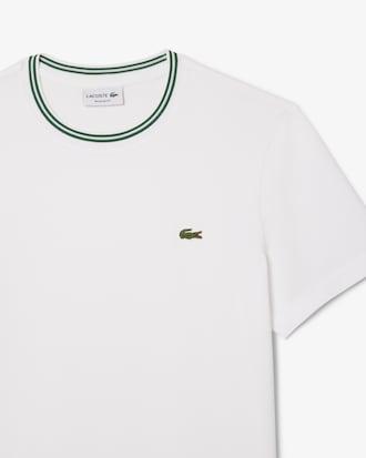 Men's Regular Fit Ribbed Collar Cotton T-Shirt Product Image