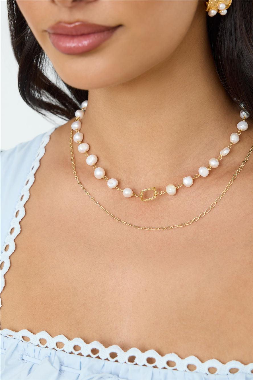 Washed Up Freshwater Pearl Necklace Gold Product Image
