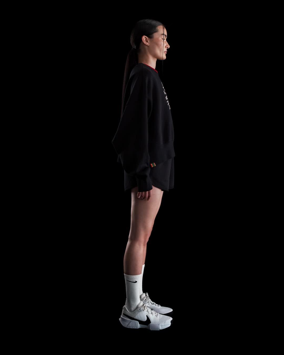 Nike Womens Court Heritage Mid-Rise Fleece Tennis Shorts | HJ8990-010 Product Image